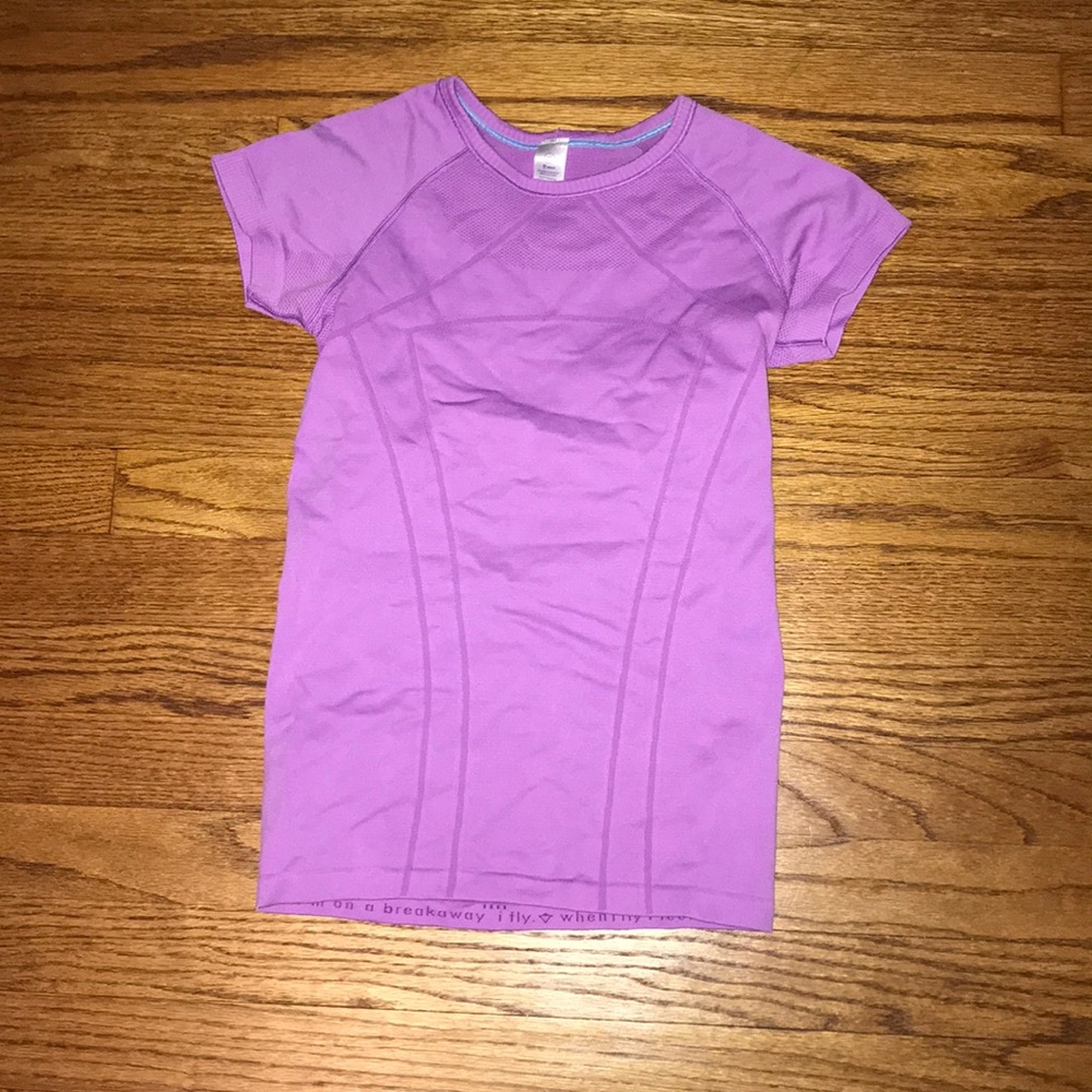 purple tight ivivva shirt